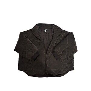 FLX Women's  Light Diamond Quilt Puffer Jacket Khaki Dark Gray Size XXXL